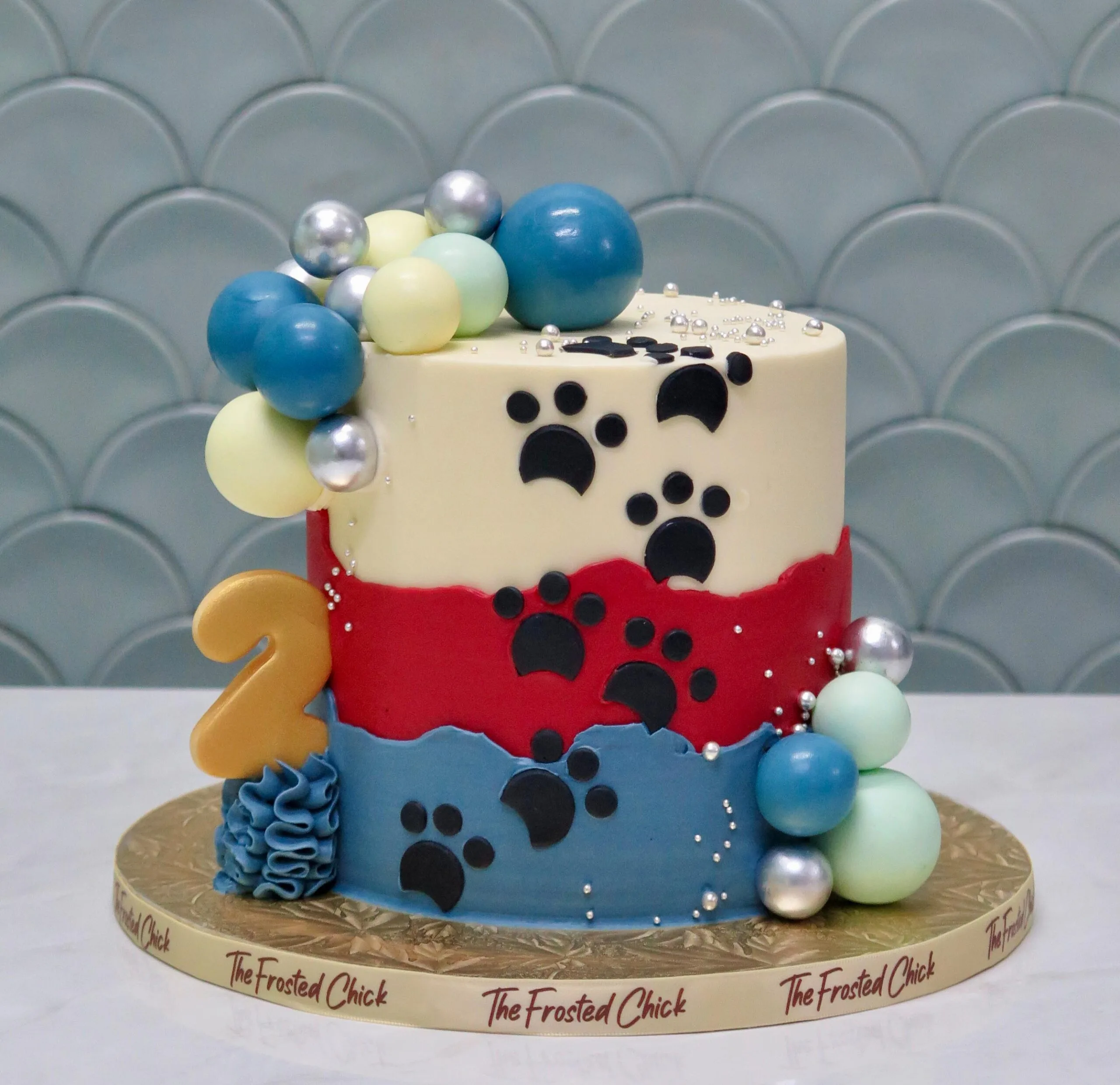 Puppy Dog Paw Prints Cake
