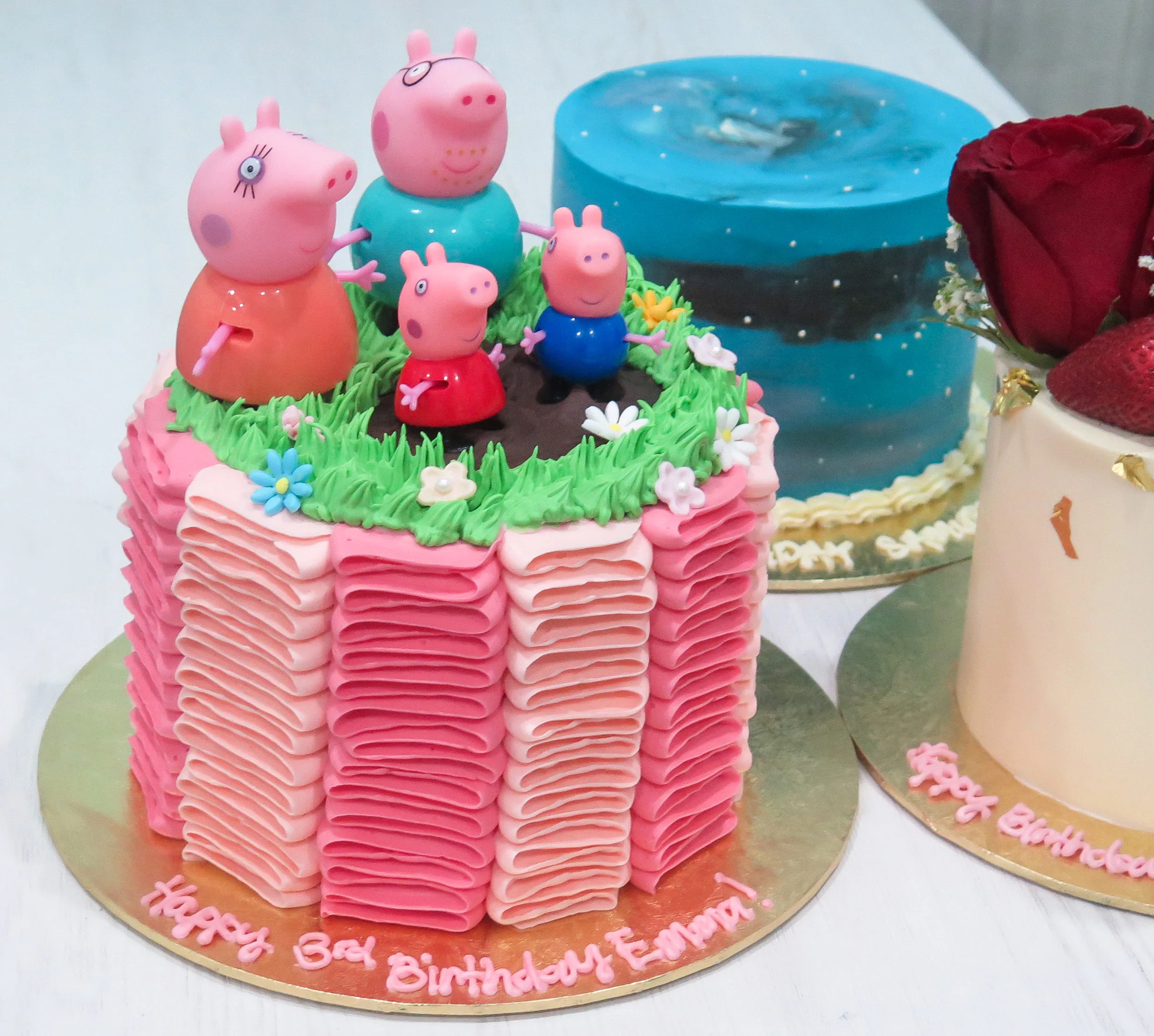 Peppa Pig Inspired Ruffles Cake