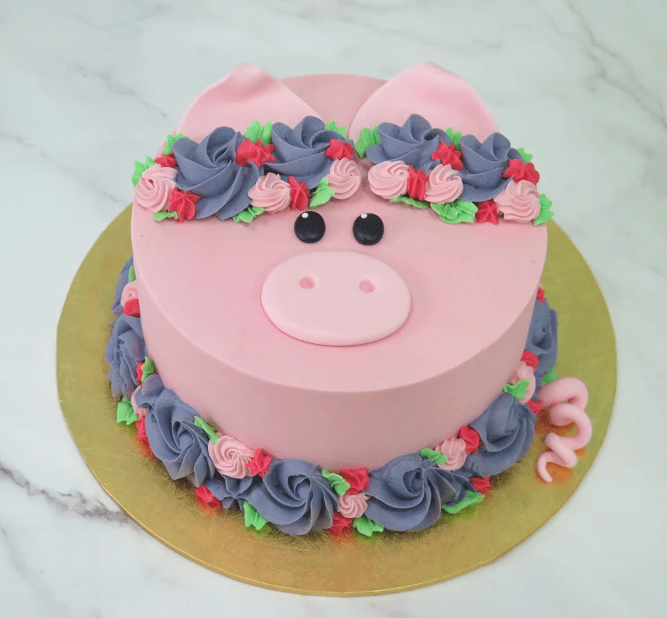 Floral Piggy Cake