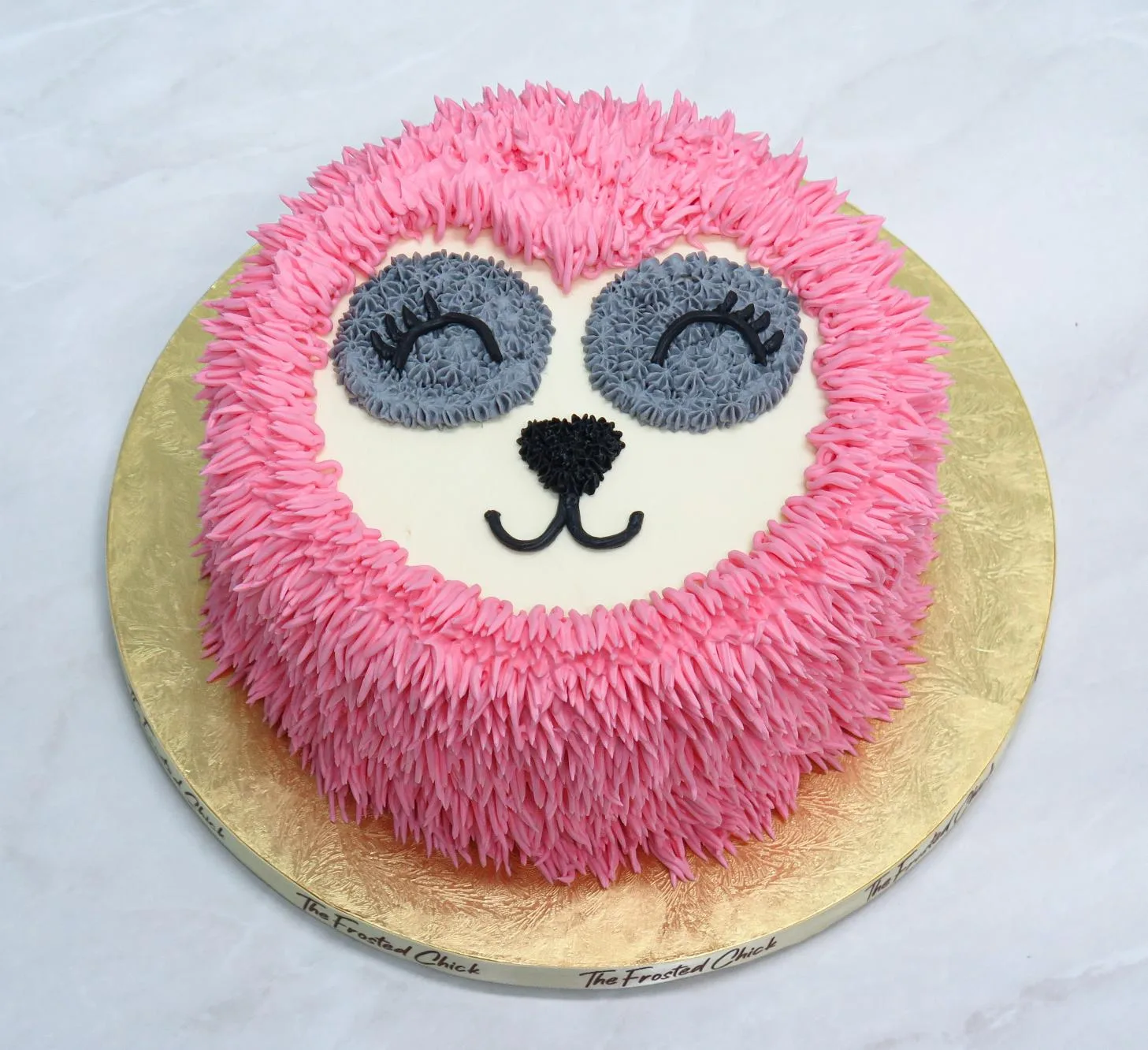 Pink Sloth Face Cake