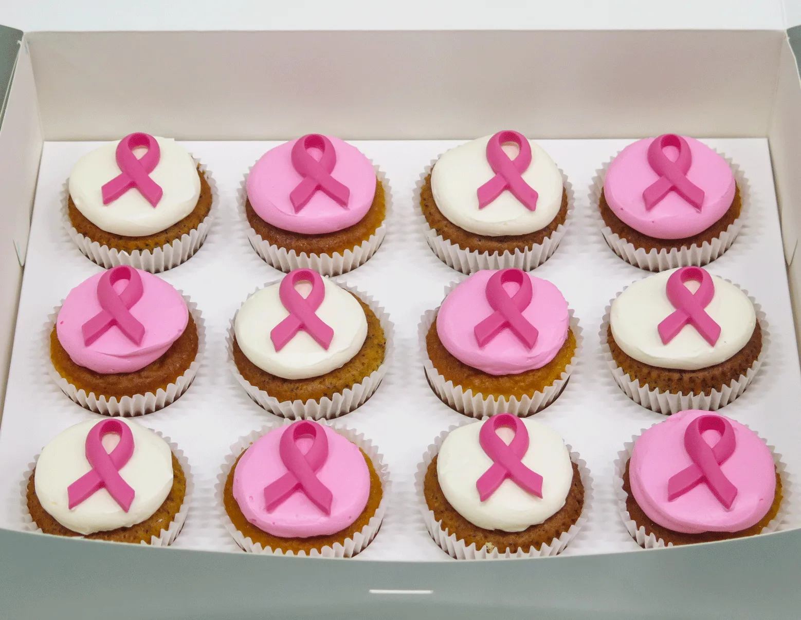 Pink Ribbon Cupcakes