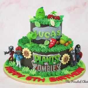 Plants VS Zombies Inspired Cake