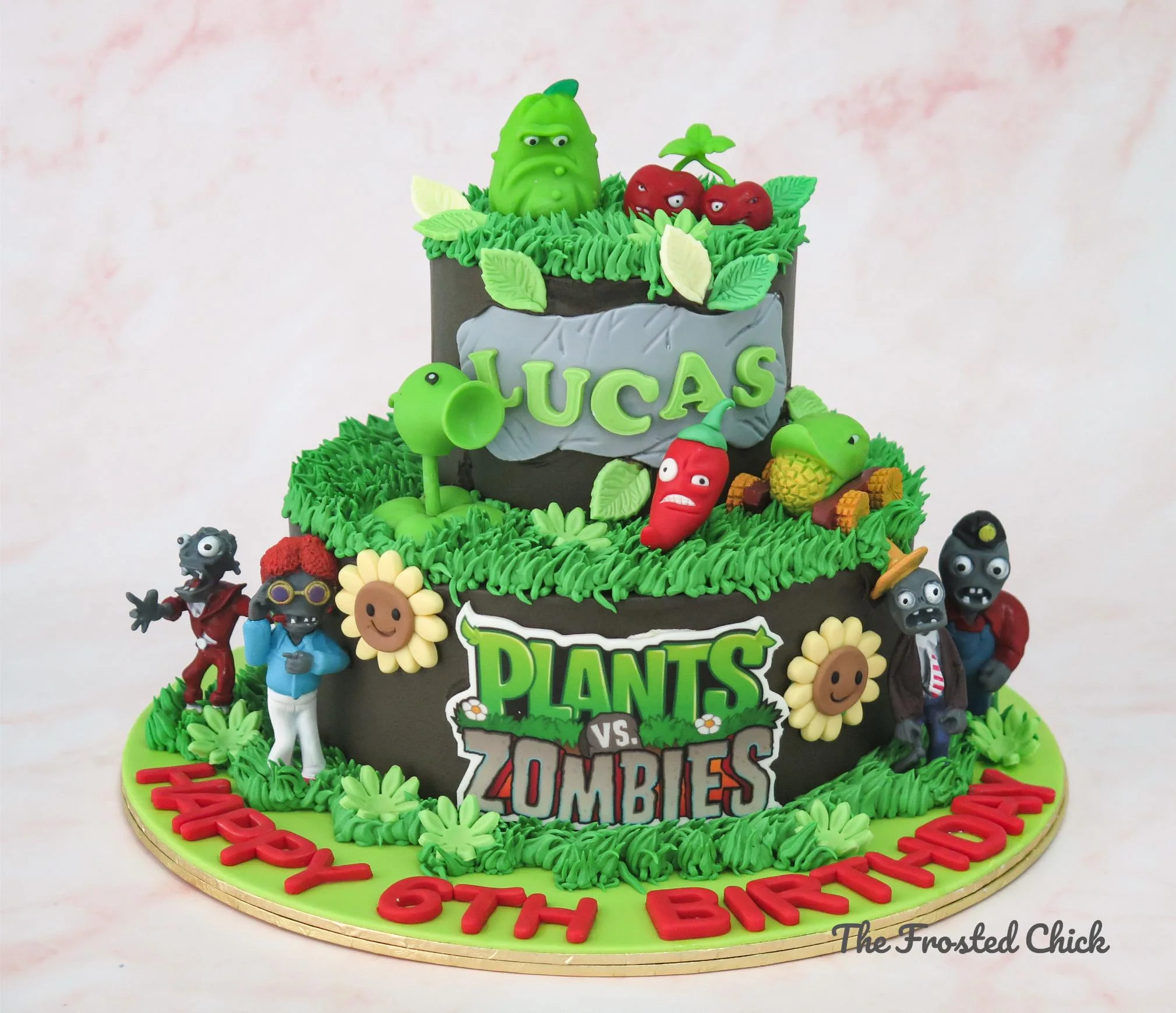 Plants VS Zombies Inspired Cake