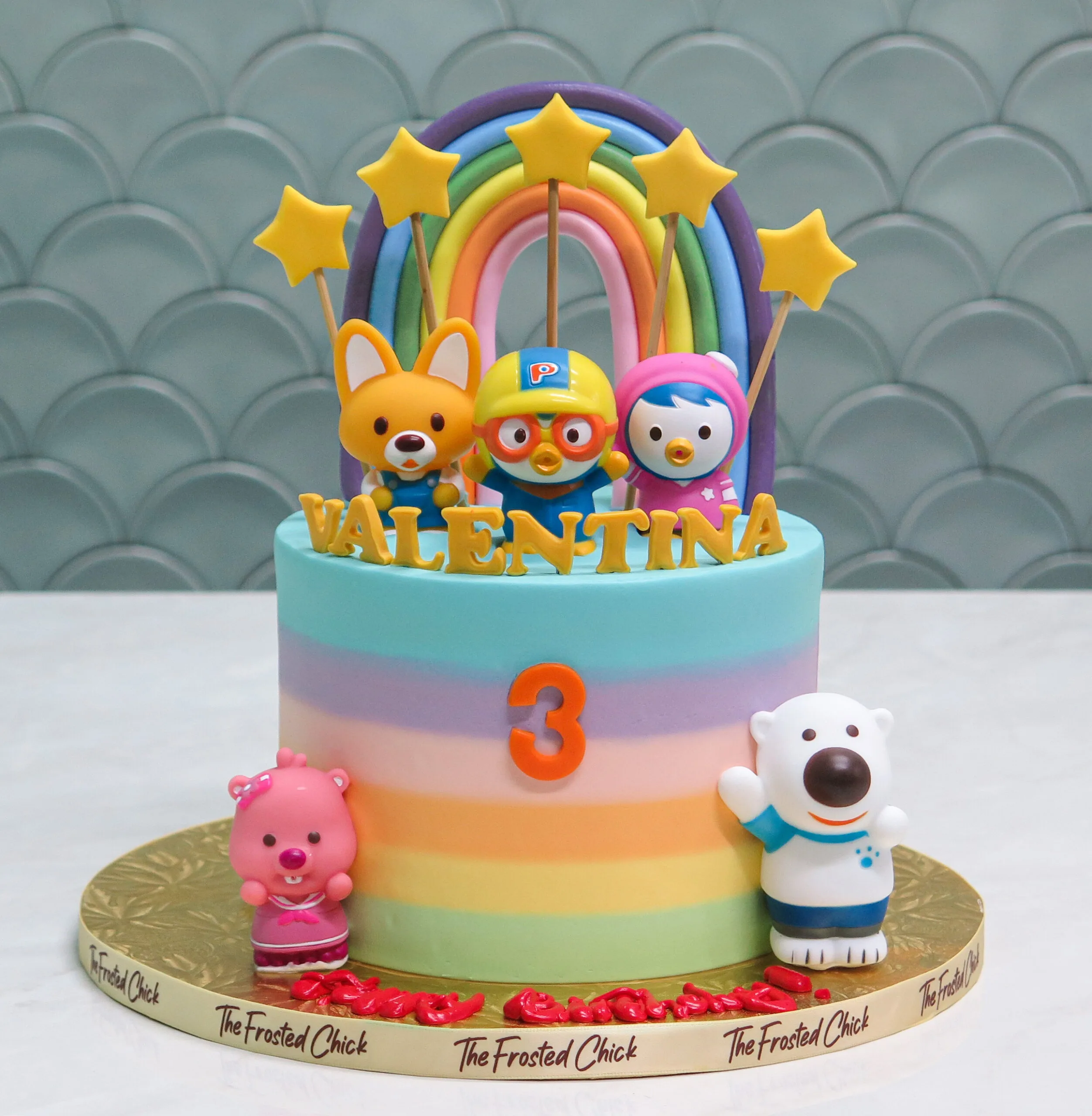 Pororo Pastel Rainbow Cake