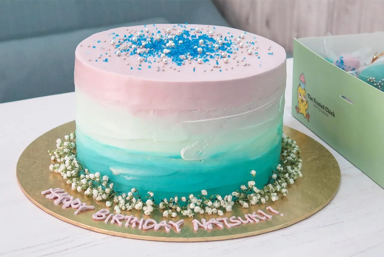 Aqua Violet Rustic Cake