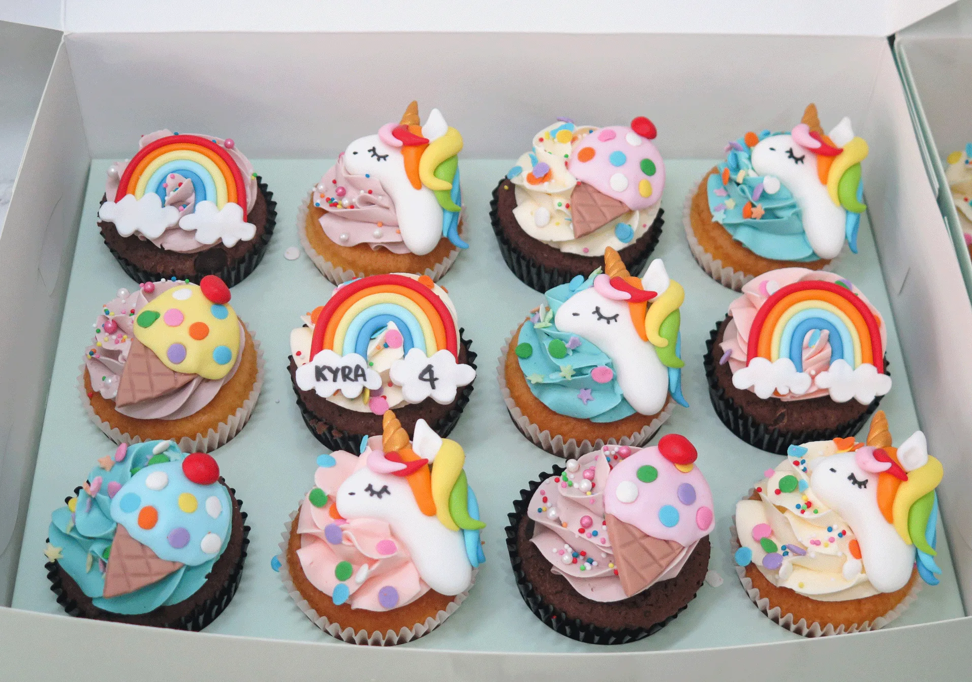 Rainbow Unicorn Cupcakes