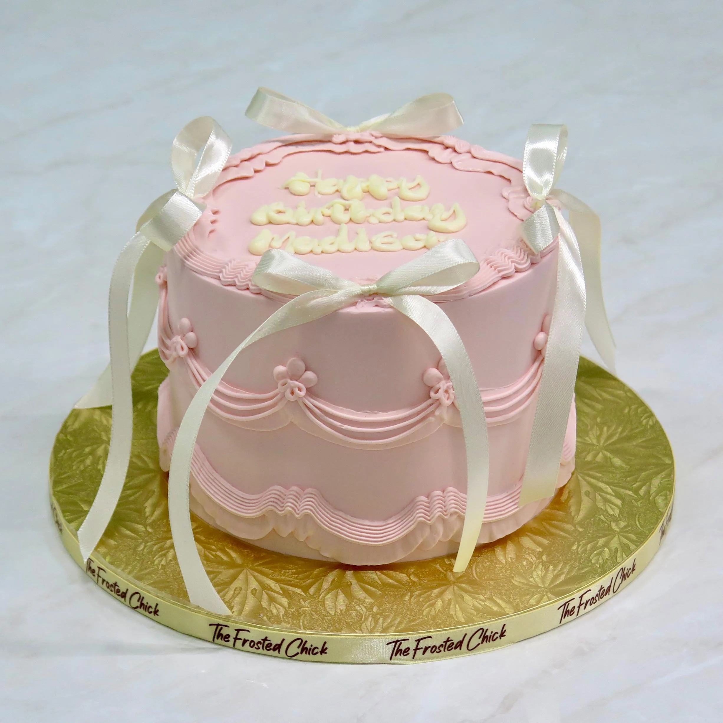 Vintage Coquette Ribbon Cake