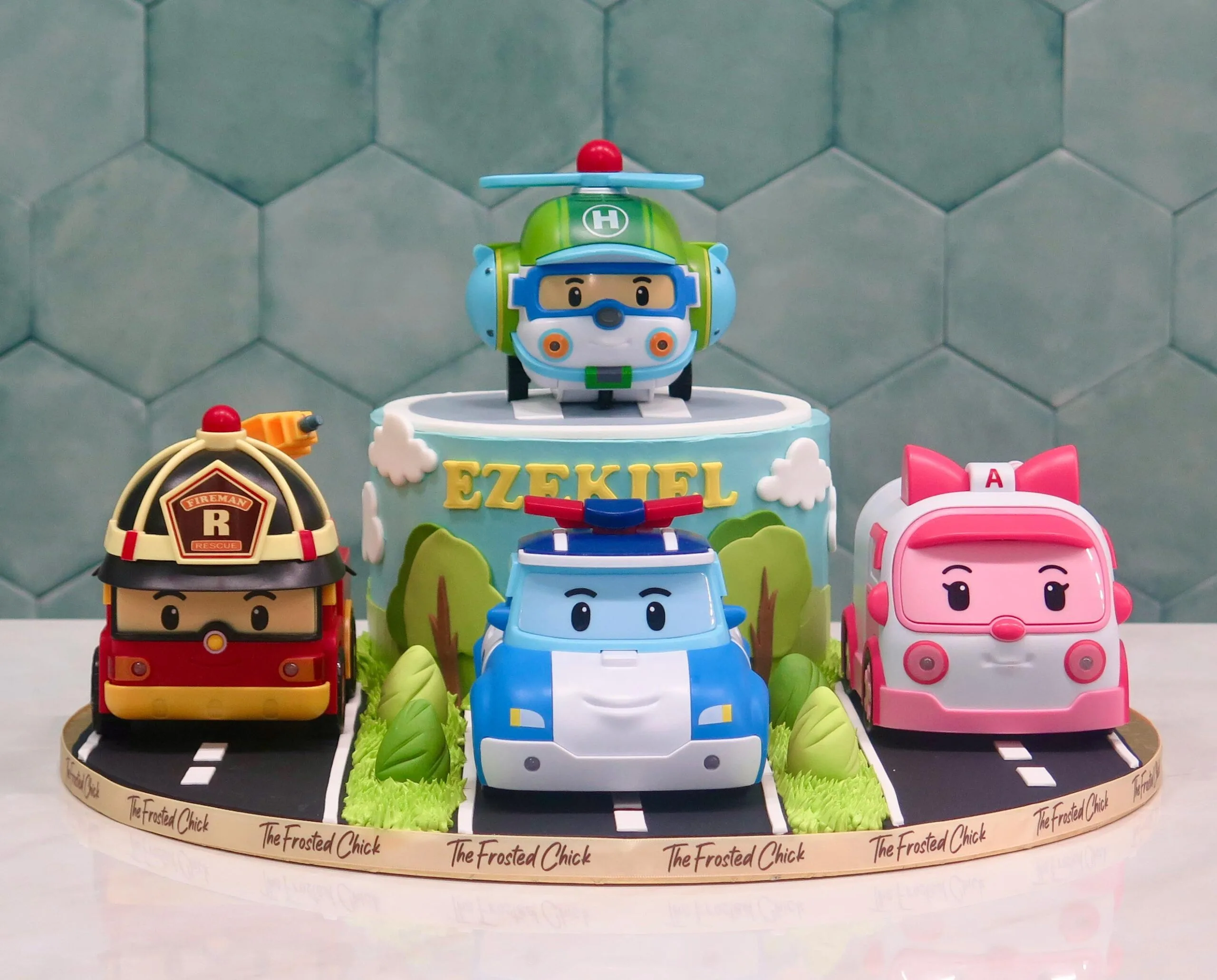 Robocar Poli Helipad Cake