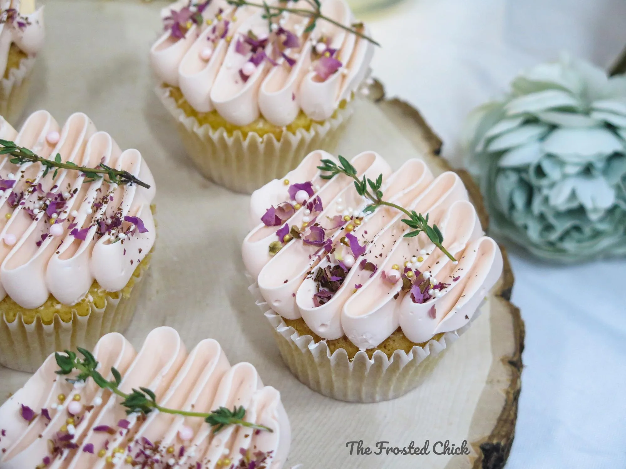 Rustic Rose Pink Cupcakes