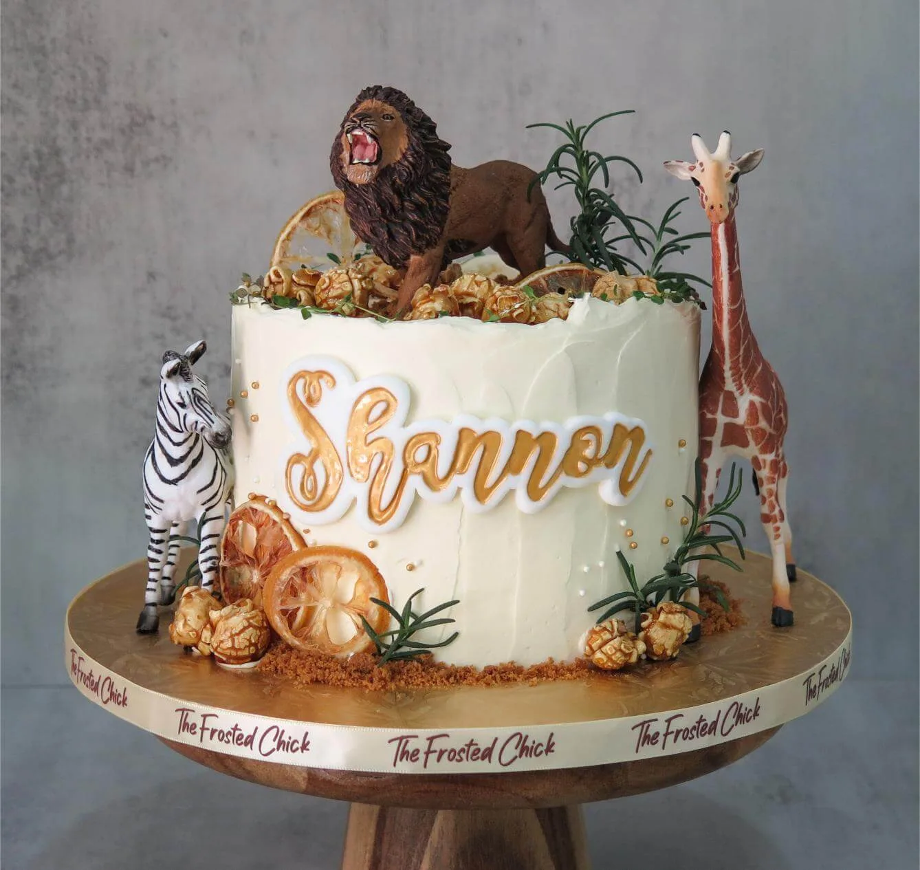 Rustic Safari Animals Cake