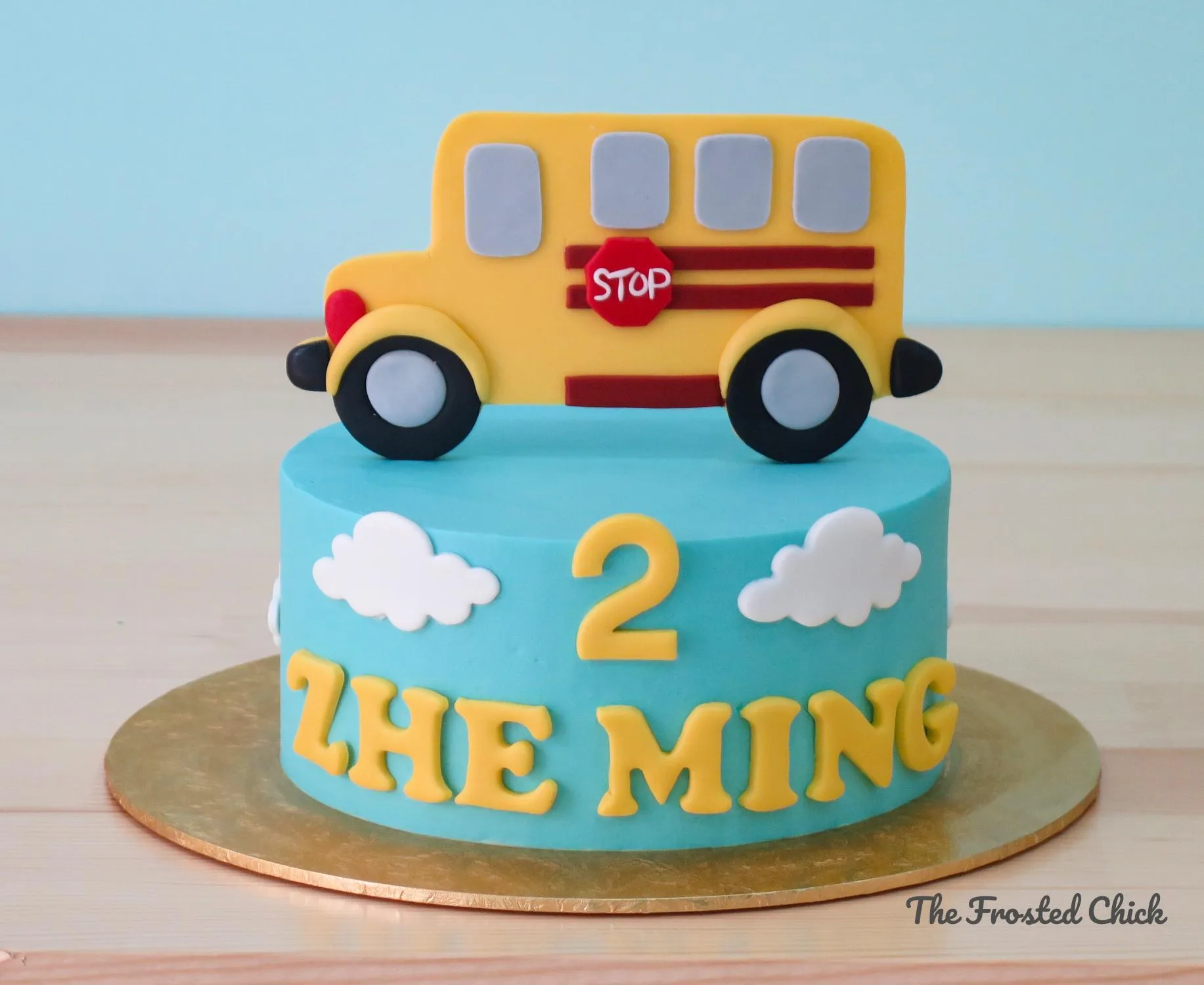 School Bus Sky Cake