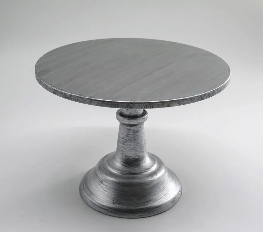 (RENTAL) 10" Rustic Silver Cake Stand