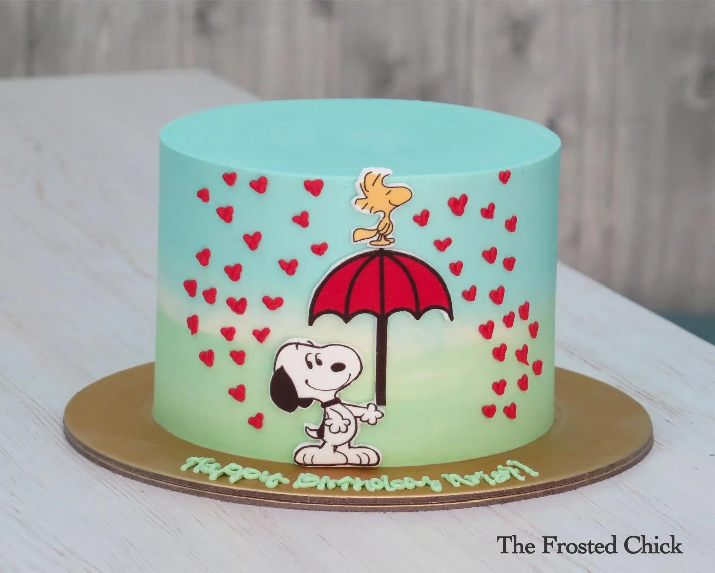 Raining Love Snoopy Inspired Cake
