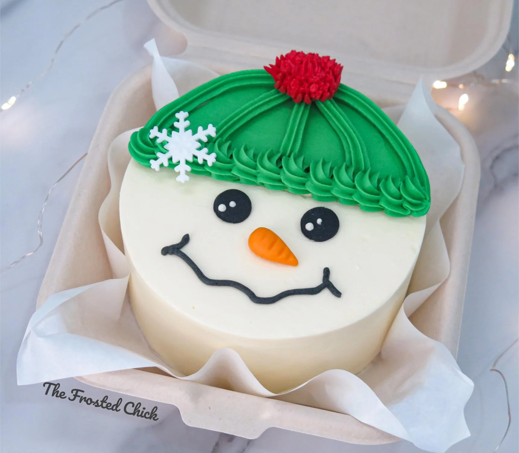 Christmas Snowman (Bento Cake)