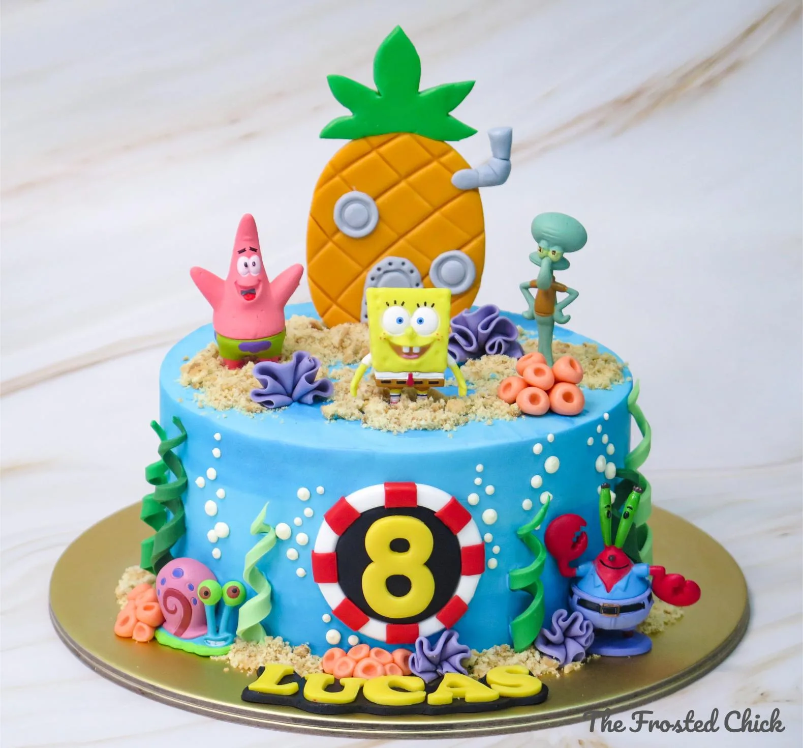 SpongeBob Inspired Underwater Cake