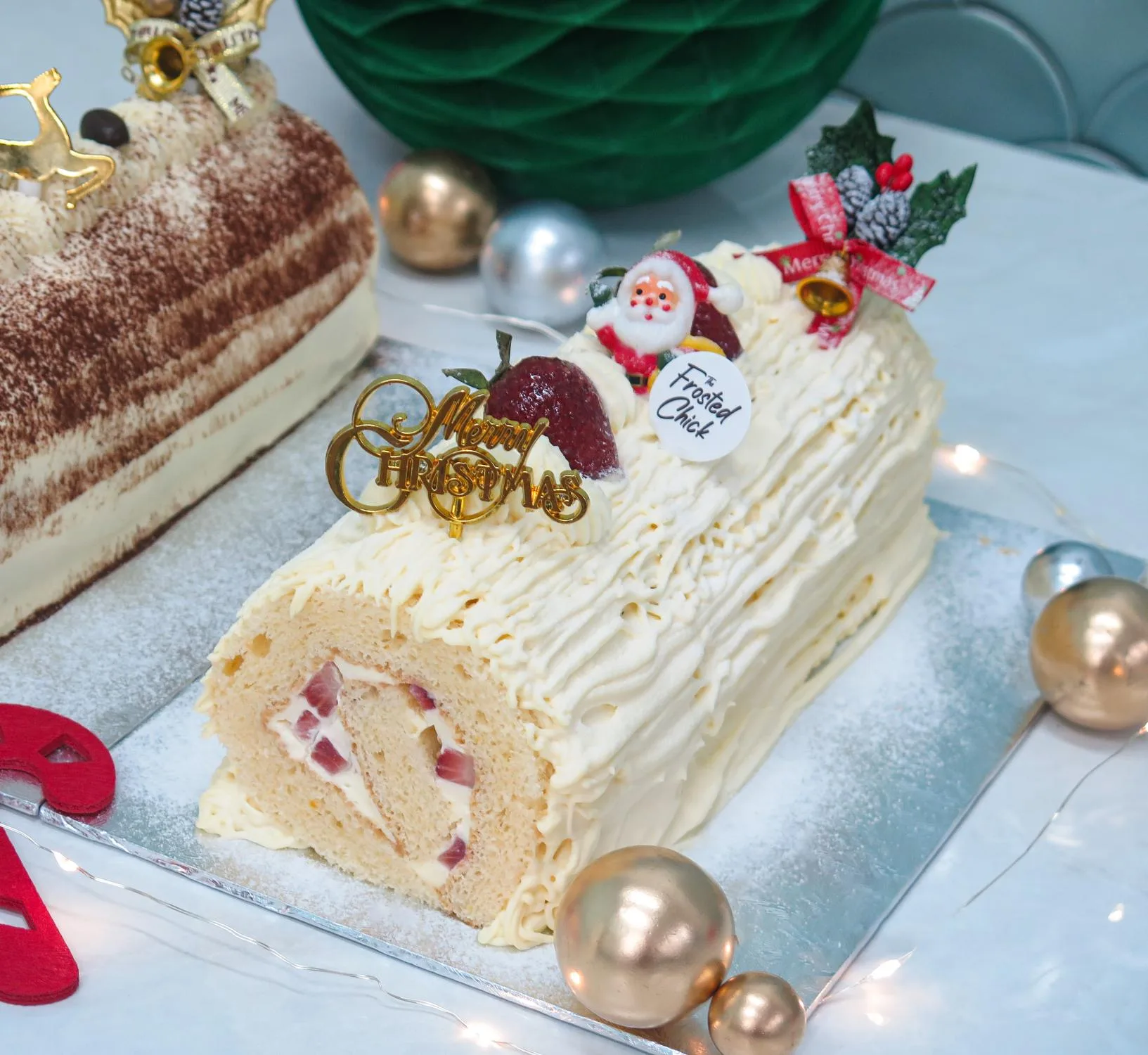 Strawberry Shortcake Log Cake