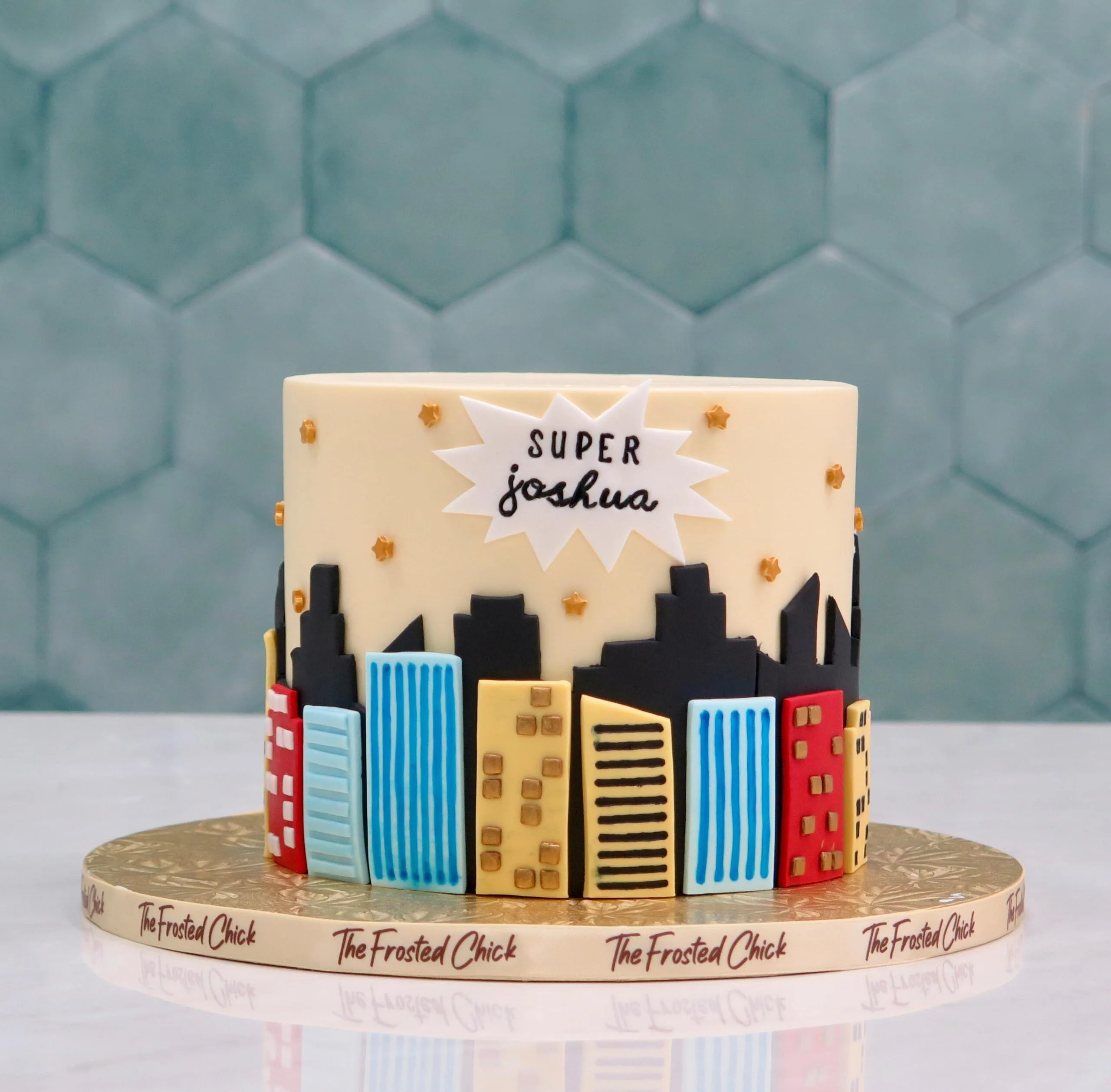 Minimalist Superhero Cake
