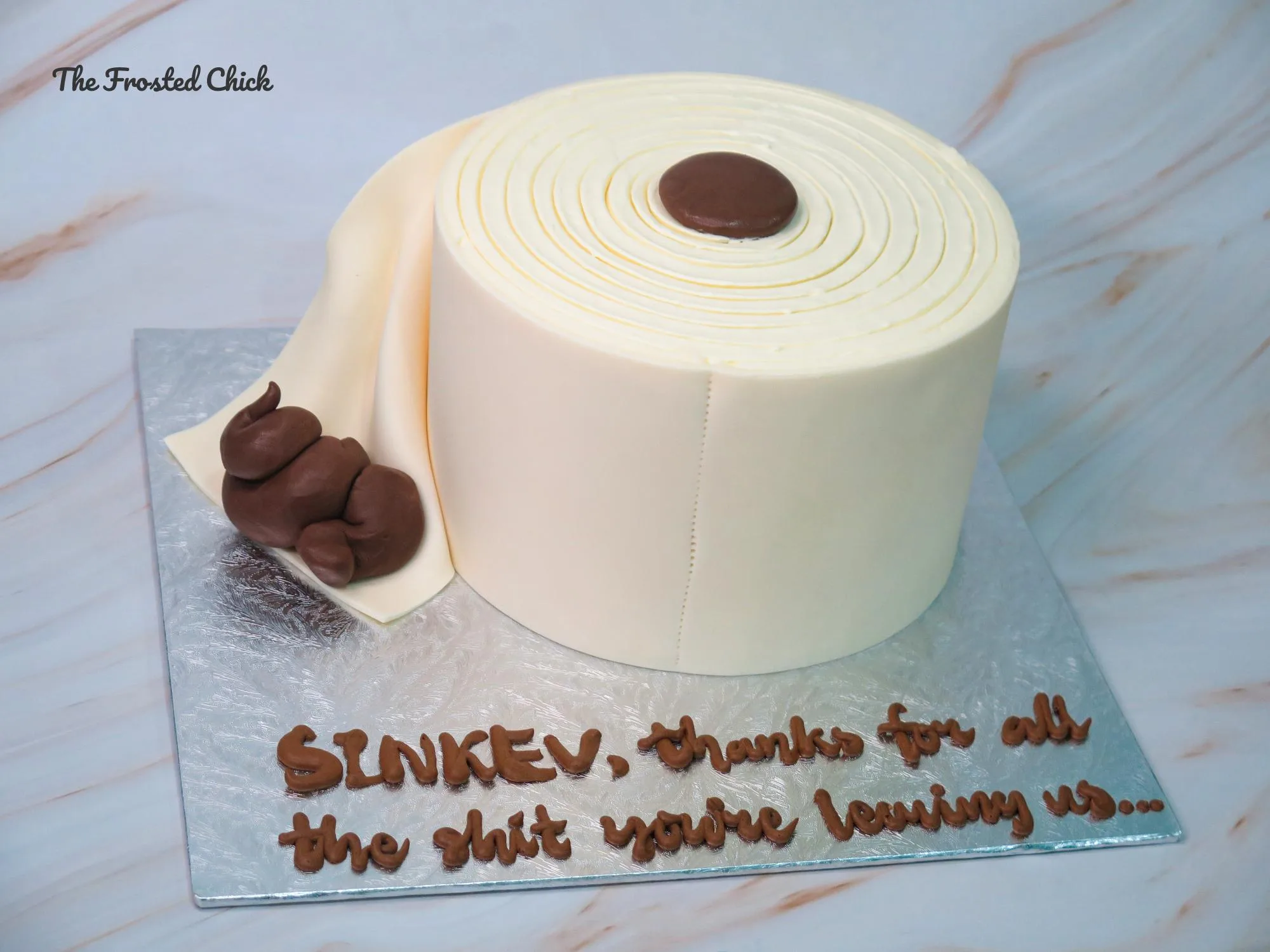 Toilet Paper with Poop Cake