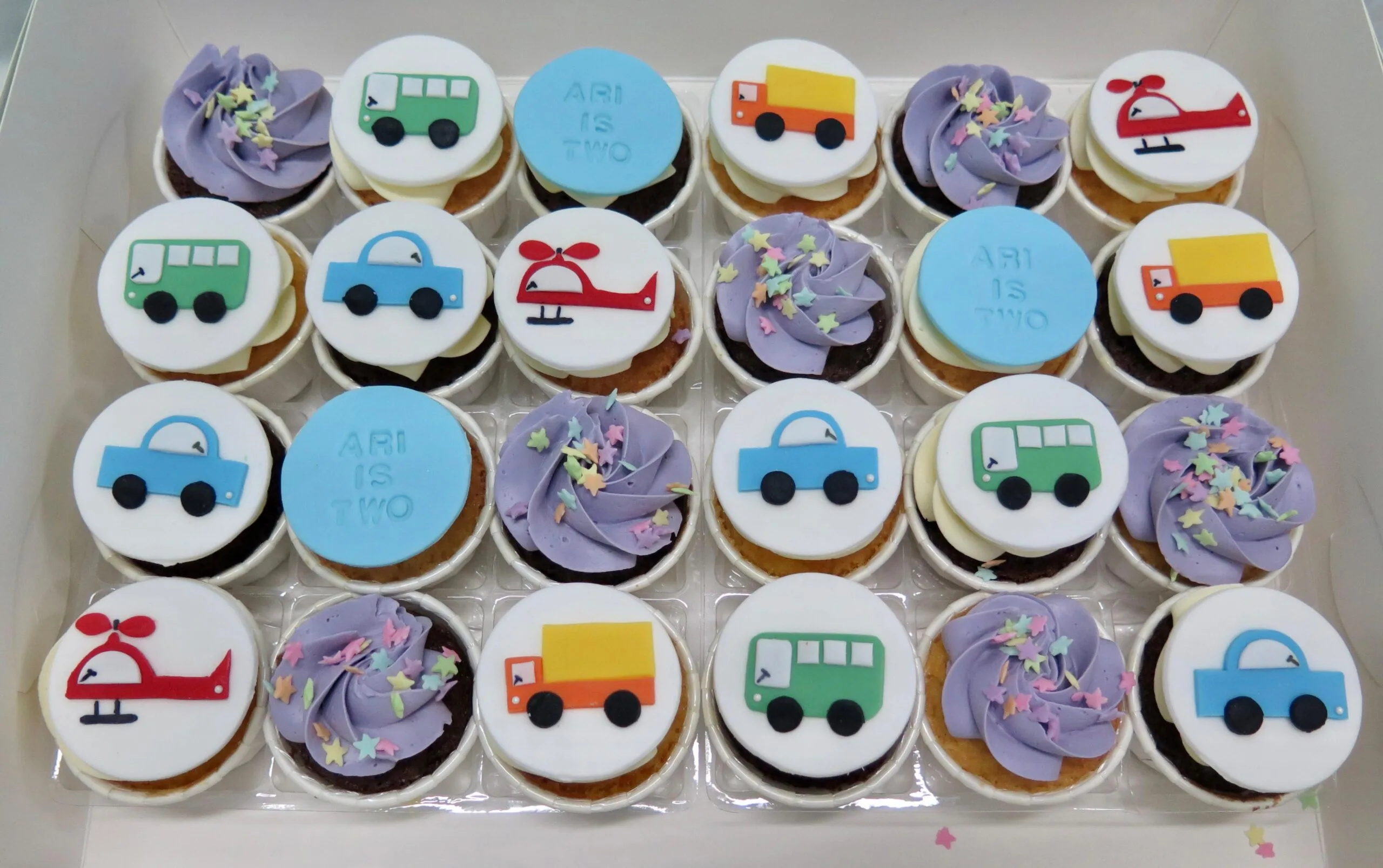 Transport Vehicles Mini Cupcakes (Per 2 Dozen)