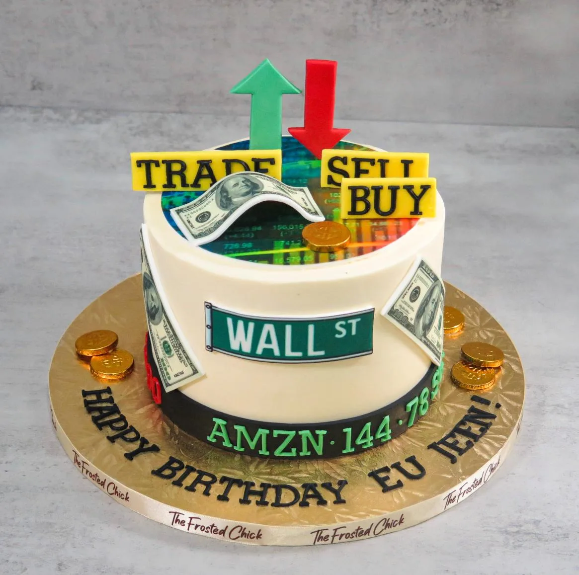 Wall Street Trading Stocks Cake