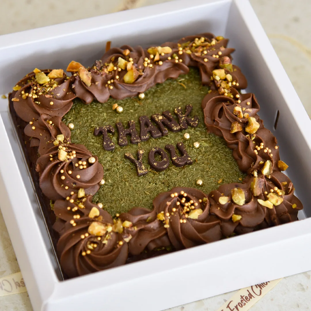 Pistachio Kunafa Brownie Slab