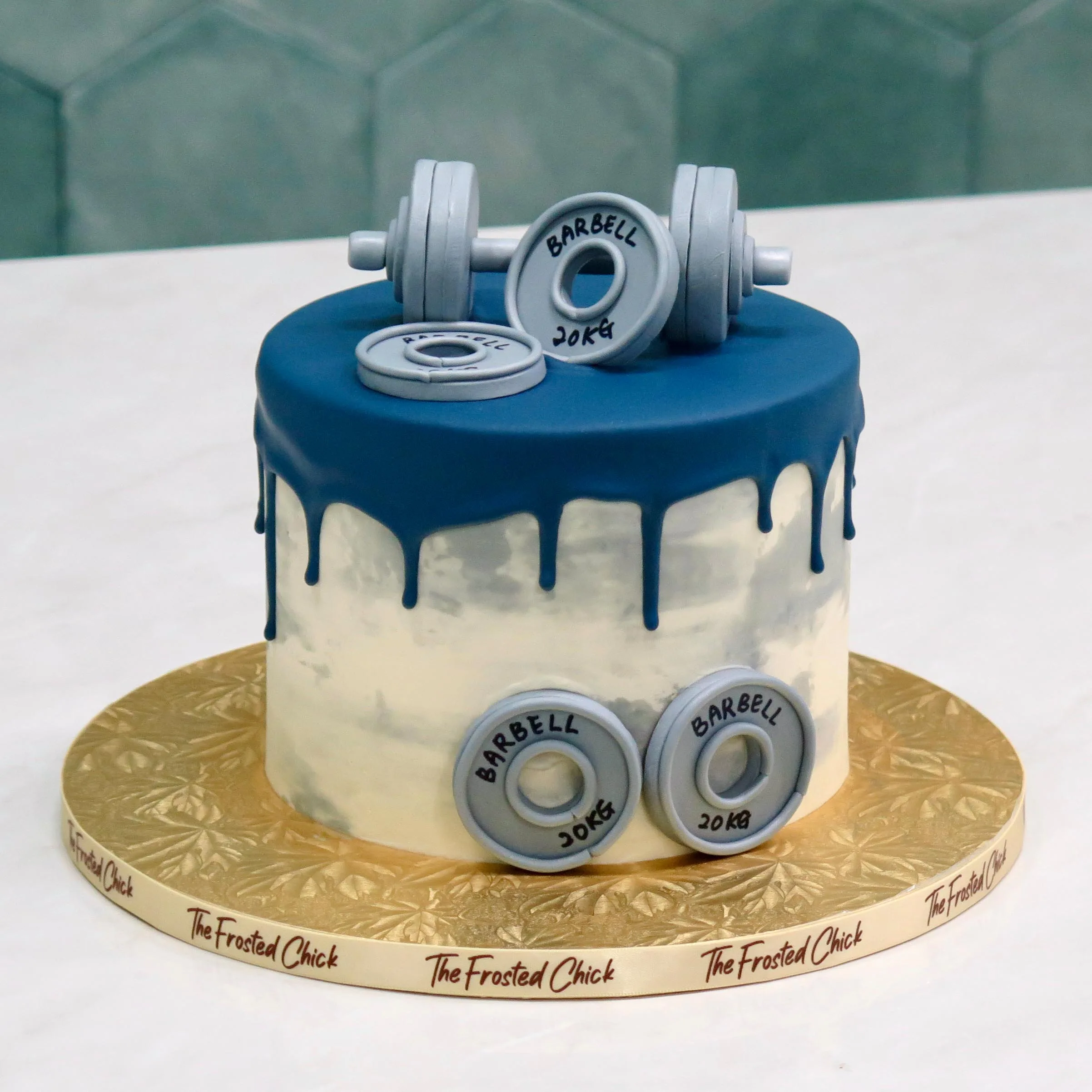 Barbell Gym Drip Cake