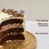 Chocolate chip buttercream cake slice