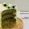 Matcha red bean azuki buttercream cake slice