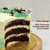 Mint chocolate chip buttercream cake slice