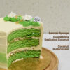 Ondeh ondeh buttercream cake slice