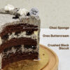 Oreo cookies and cream buttercream cake slice