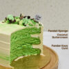Pandan kaya buttercream cake slice