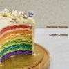Rainbow buttercream cake slice