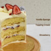 Strawberry supreme buttercream cake slice