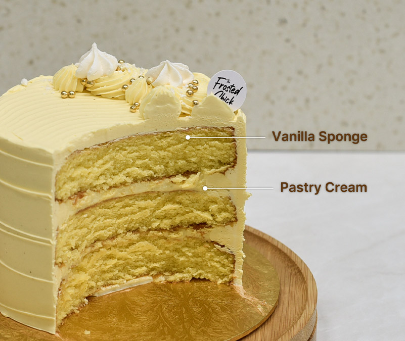 Very vanilla buttercream cake slice