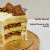 Vanilla salted caramel buttercream cake slice