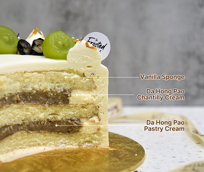 Da Hong Pao fresh cream cake slice