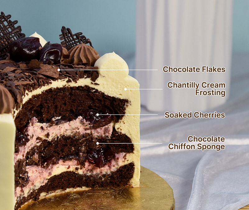 Blackforest fresh cream cake slice