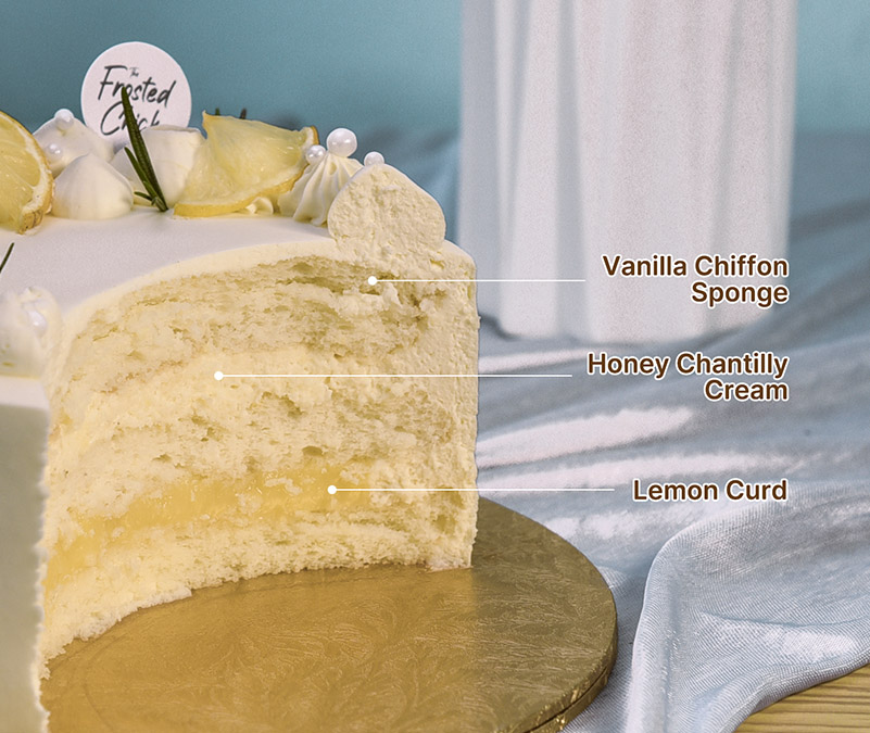 Honey lemon fresh cream cake slice