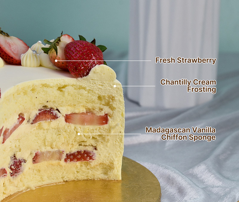 Strawberry shortcake fresh cream cake slice