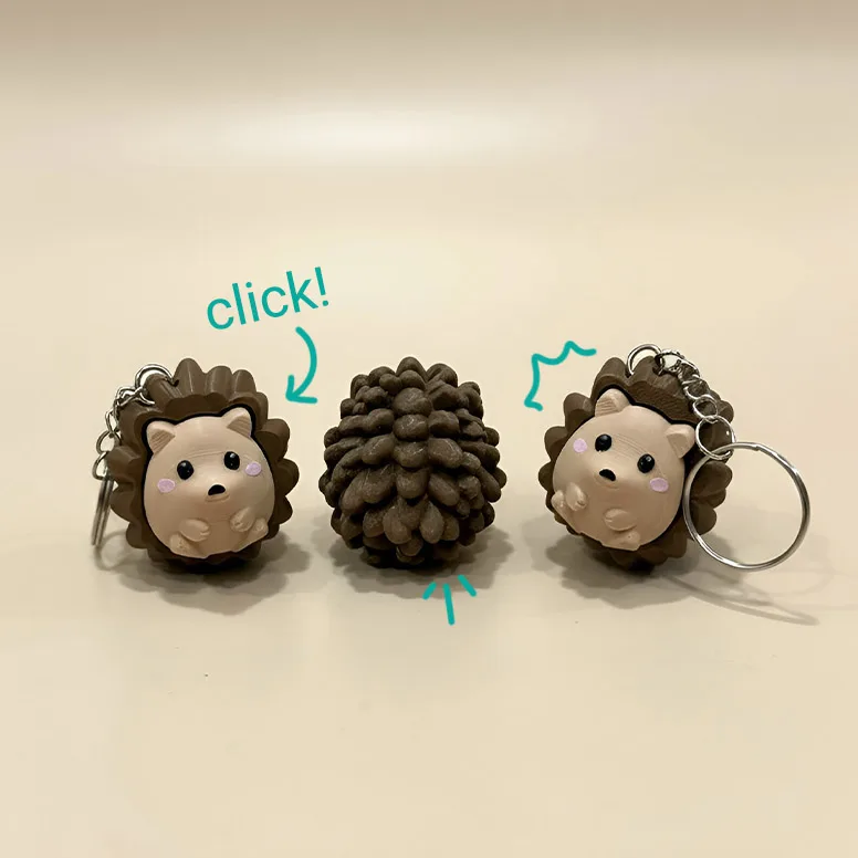 Hedgehog Fidget Clicker Keychain