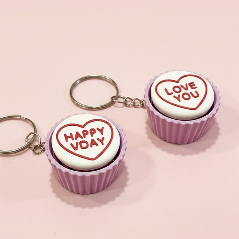 mini cupcake clicker keychain