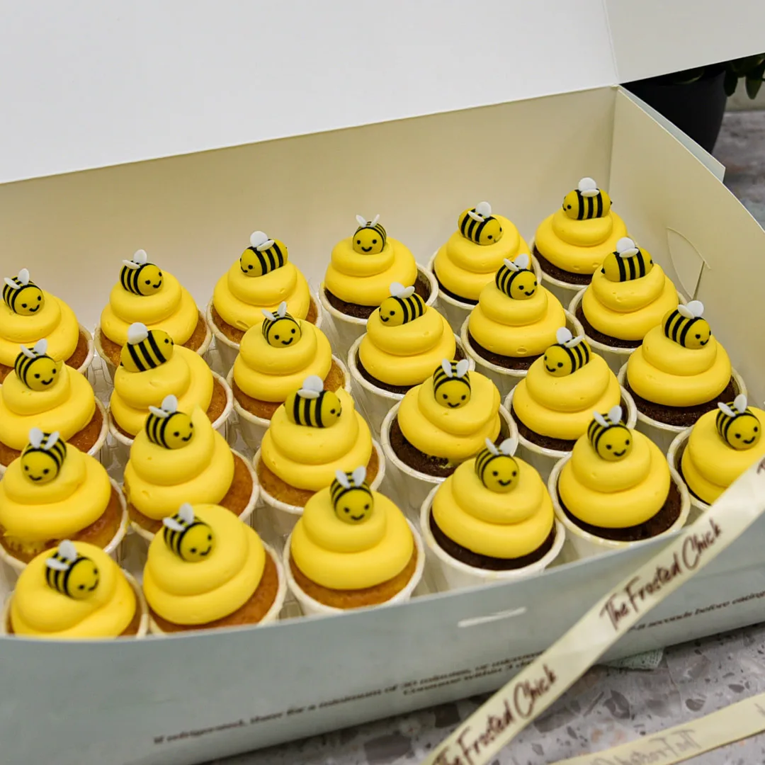 Honey Bee Mini Cupcakes (Per 2 Dozen)