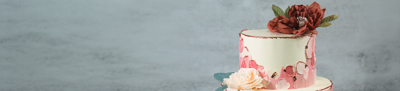 floral smears cake