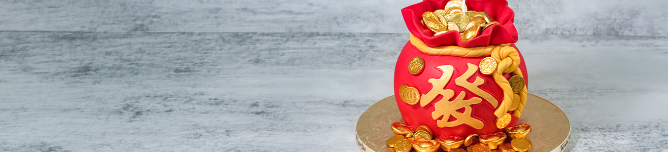 huat money bag cake