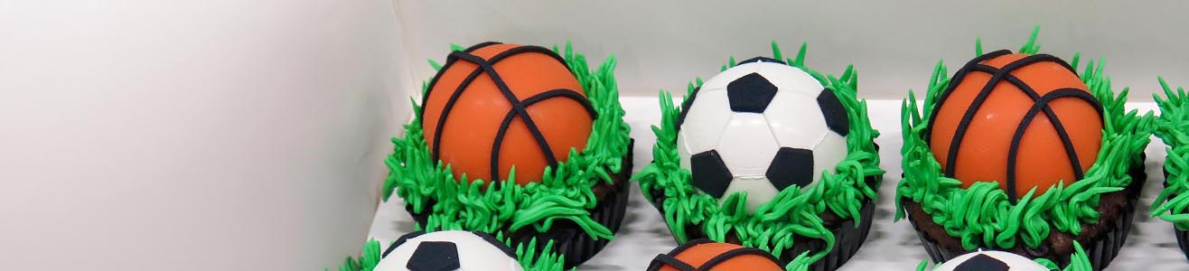 basketball football soccer cupcakes