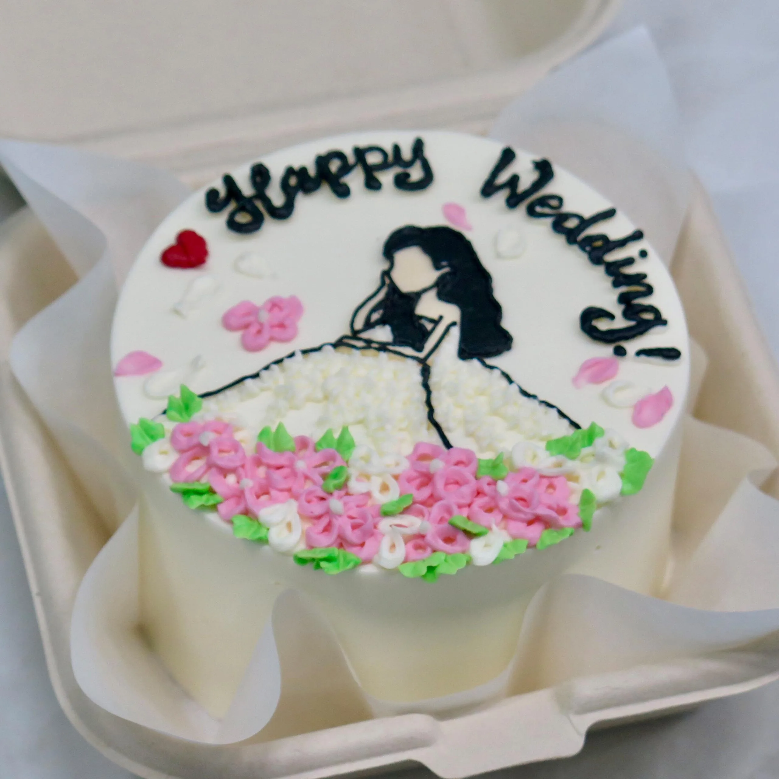 Wedding Bride Floral Bento Cake